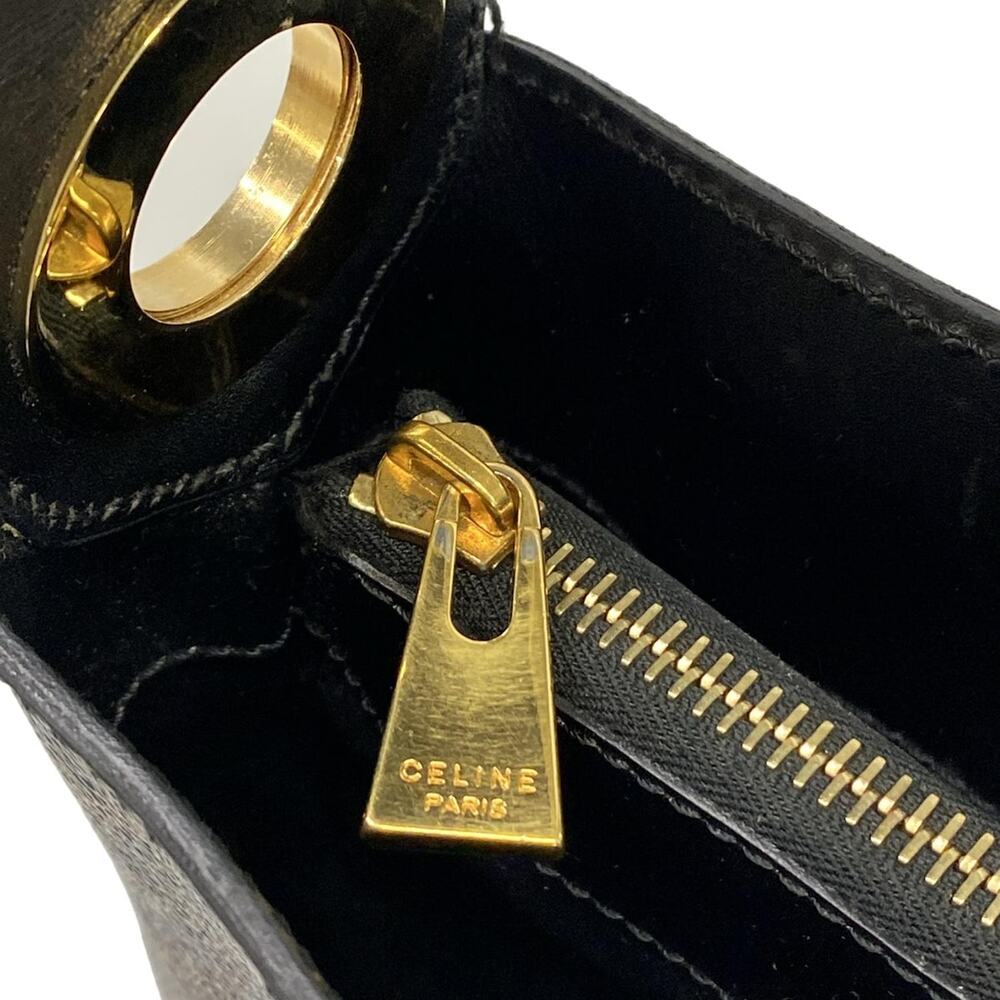 Celine Macadam/Circle Logo Shoulder Bag Black Brown PVC Leather - Picture 11 of 15